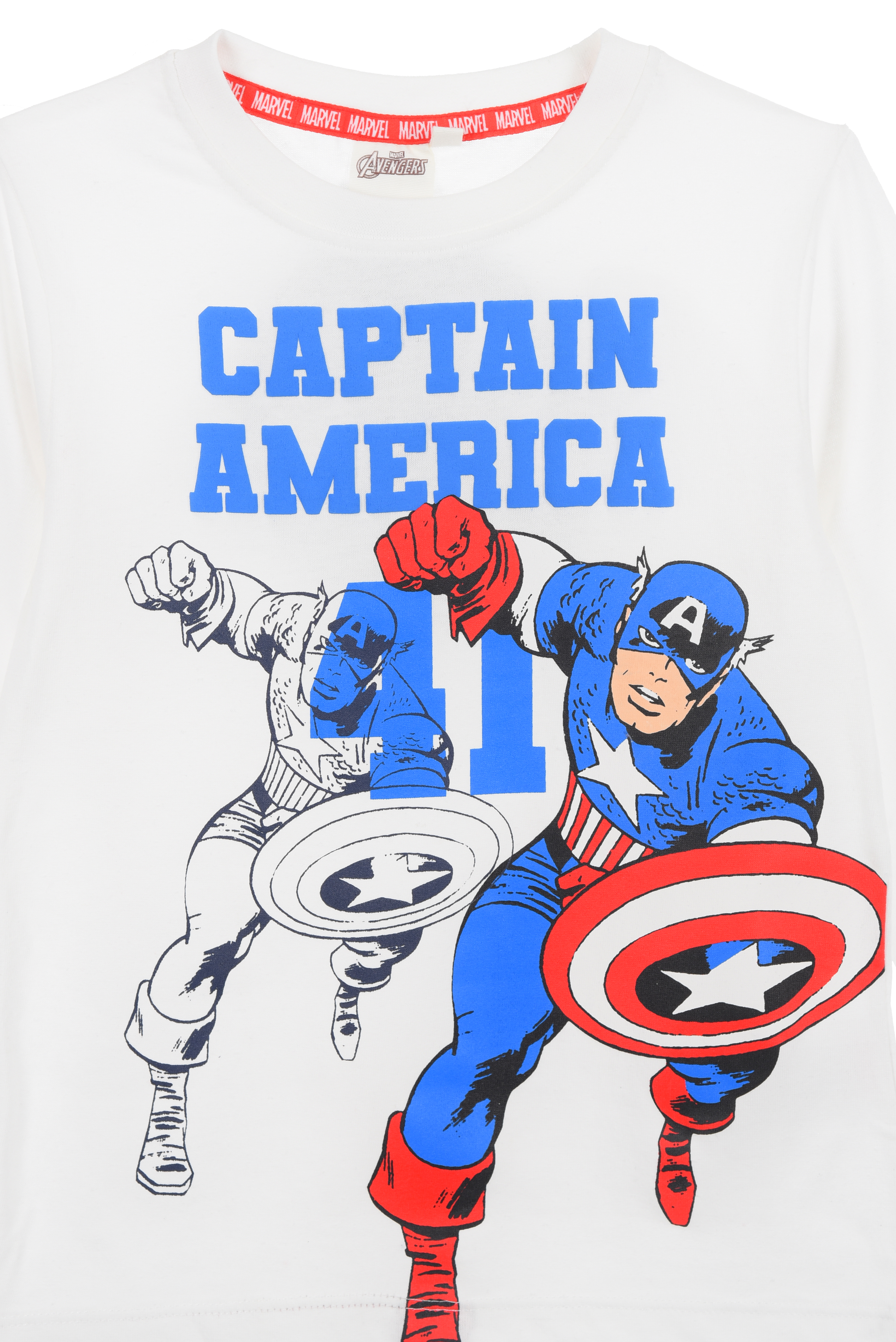 T-Shirt M.l. Capitan America MARVEL Bambino Ragazzo Sun City 4/10 Anni - Xh1177bianco
