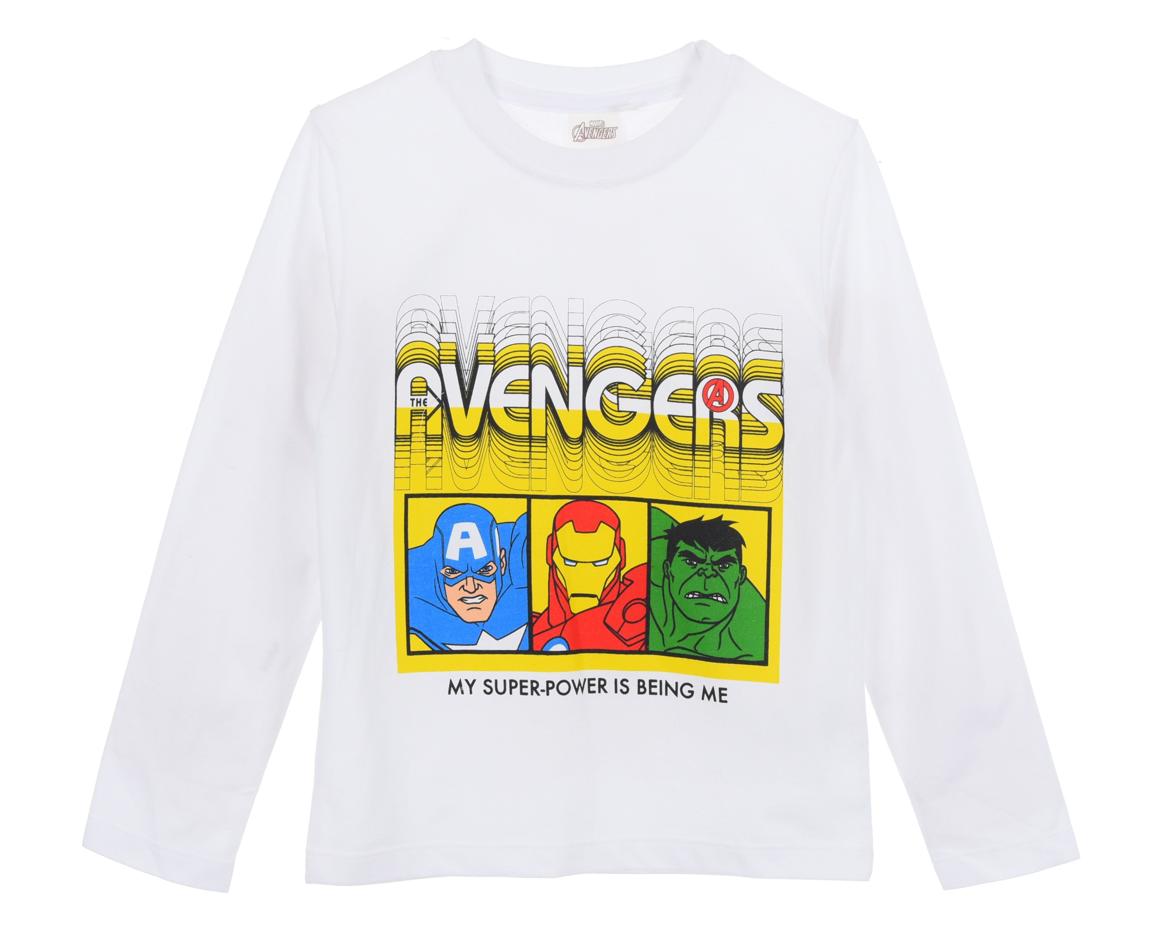 T-Shirt M.l. Avengers MARVEL Bambino Ragazzo Sun City 4/10 Anni - Xh1151bianco