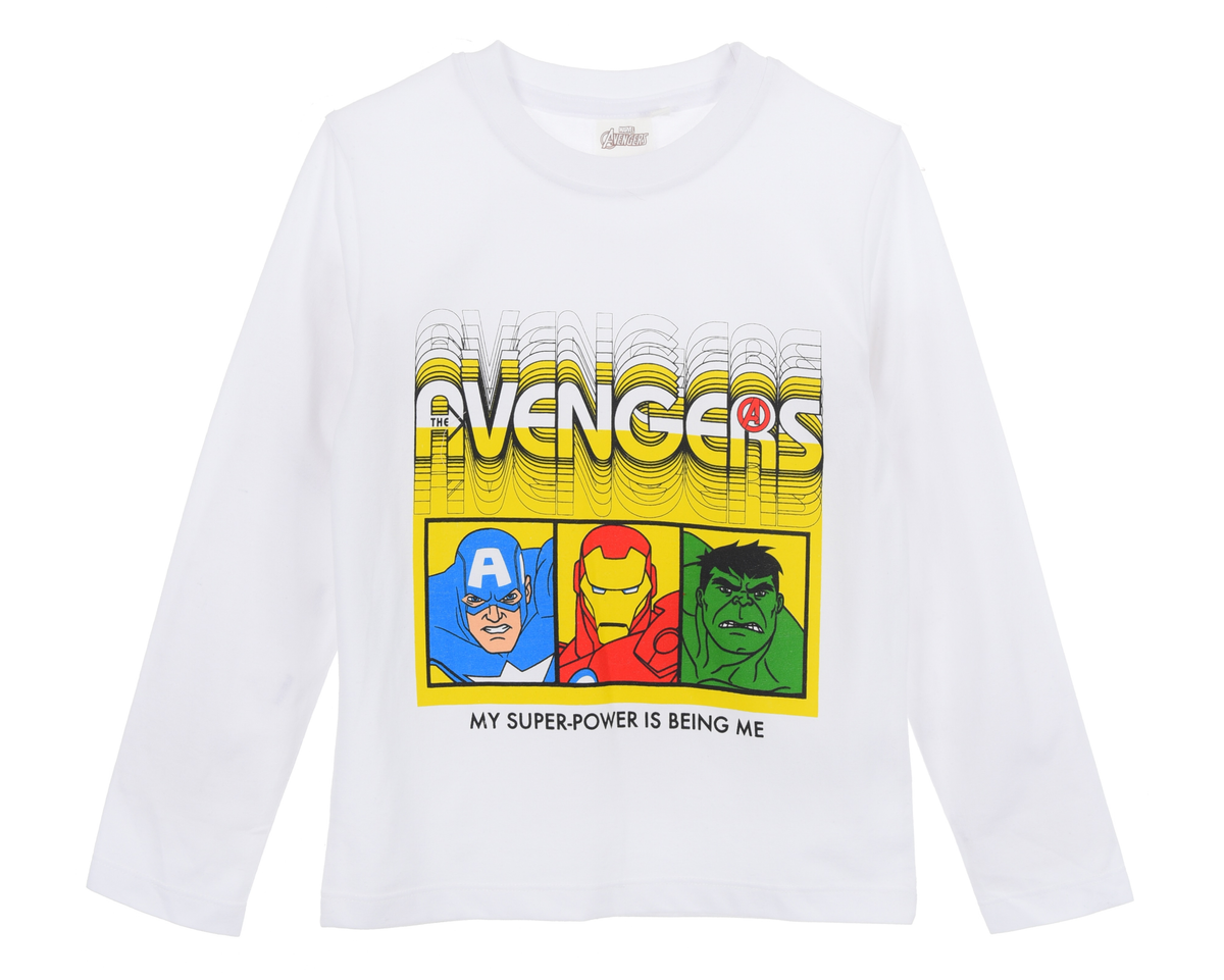T-Shirt M.l. Avengers MARVEL Bambino Ragazzo Sun City 4/10 Anni - Xh1151bianco