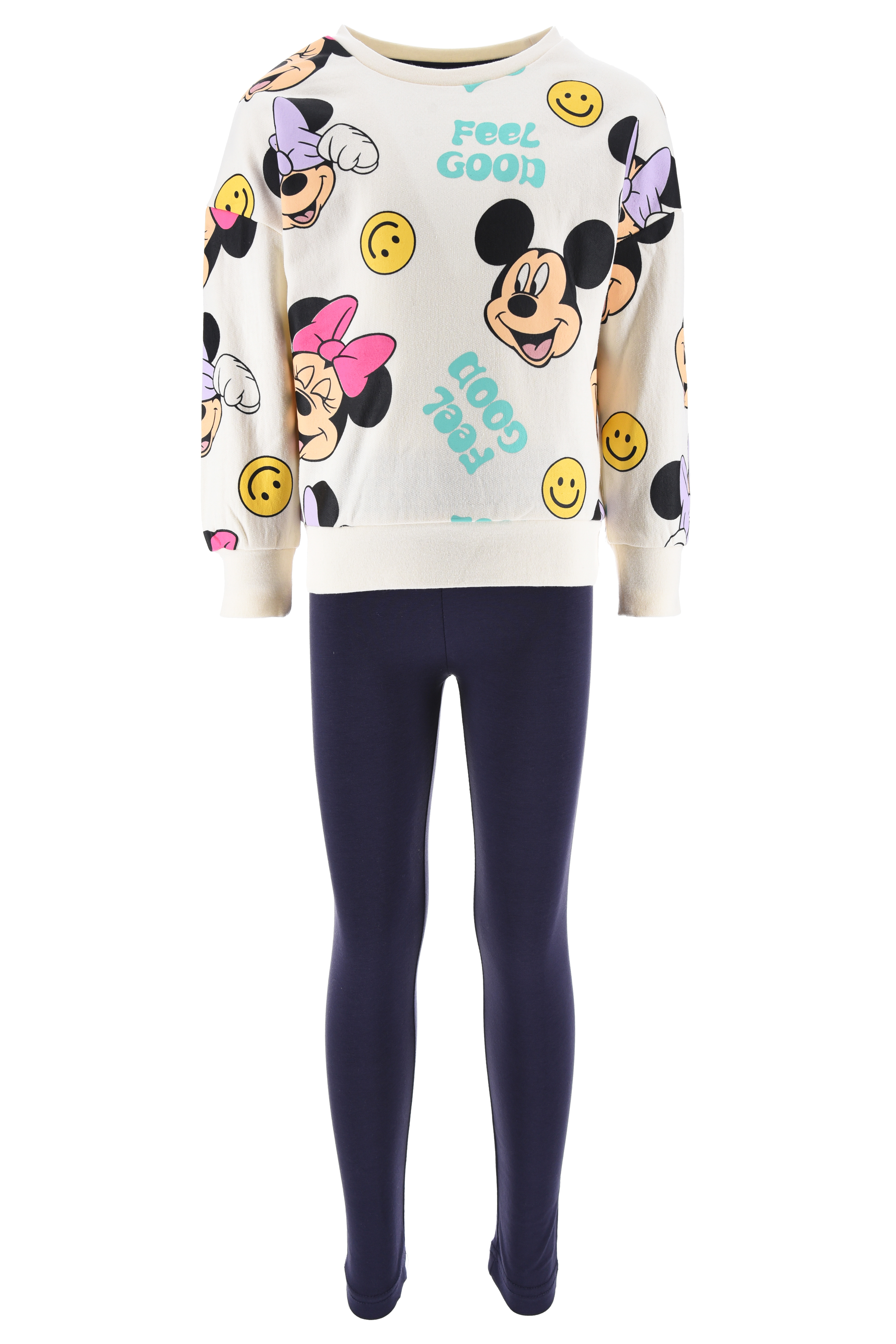 Completo Felpa con Leggings Minni Bambina Sun City 3/8 Anni - Xh1220bianco