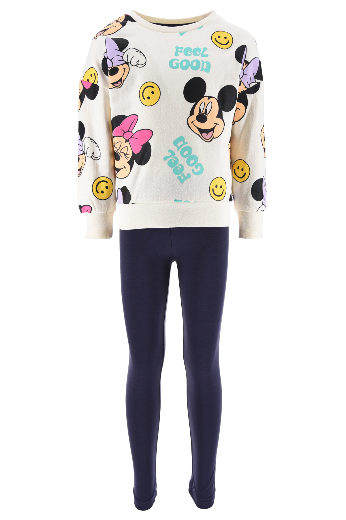 Completo Felpa con Leggings Minni Bambina Sun City 3/8 Anni - Xh1220bianco