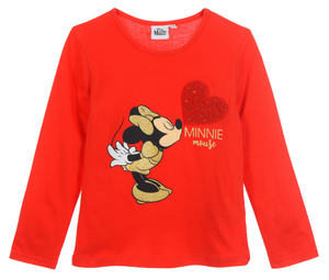 T-Shirt M.l. Minnie Mouse DISNEY Maglietta Bambina Sun City 3/8 Anni - Xh1357rosso