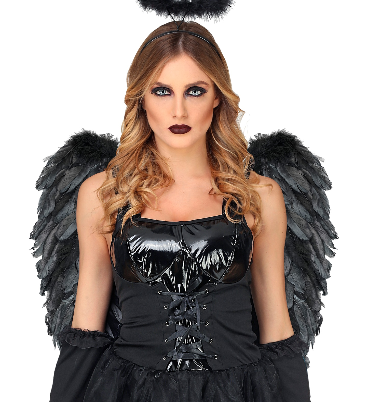Ali Piumate Nere 50 X 50 CM Accessori Travestimento Costume Carnevale Halloween - 12190