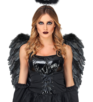 Ali Piumate Nere 50 X 50 CM Accessori Travestimento Costume Carnevale Halloween - 12190