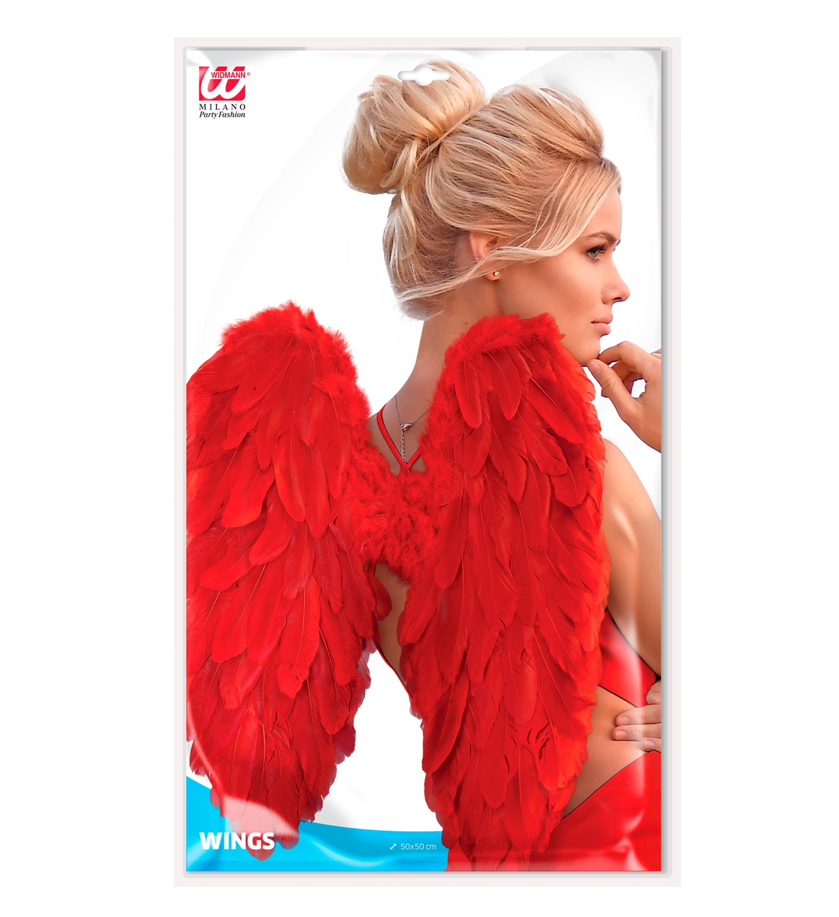 Ali Piumate Rosse 50 X 50 CM Accessori Travestimento Costume Carnevale Halloween - 12192