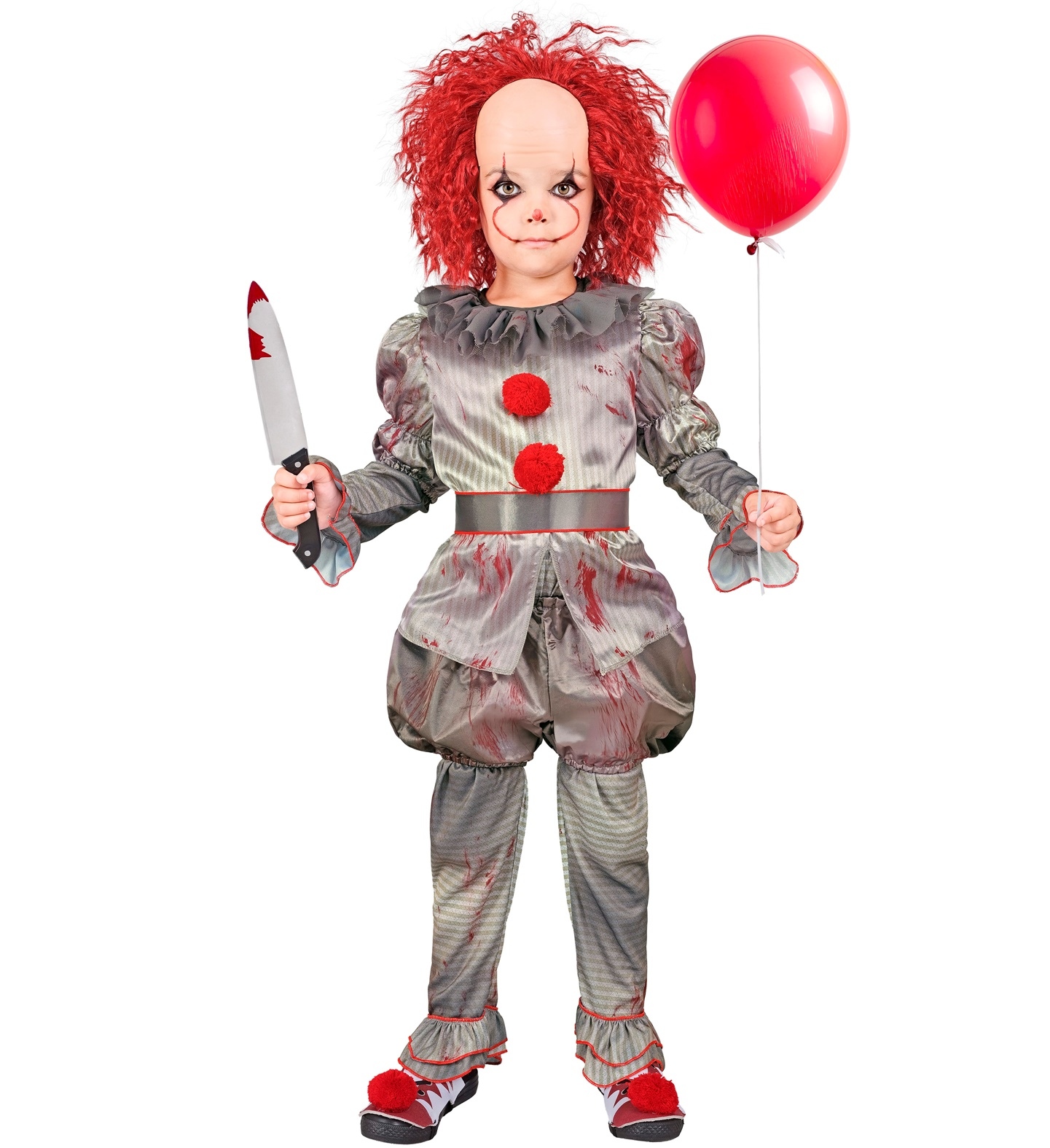Vestito Carnevale Killer Clown Travestimento Costume per Halloween da Bambino - 1645