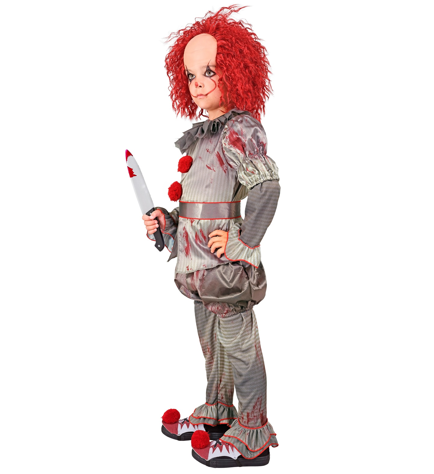 Vestito Carnevale Killer Clown Travestimento Costume per Halloween da Bambino - 1645