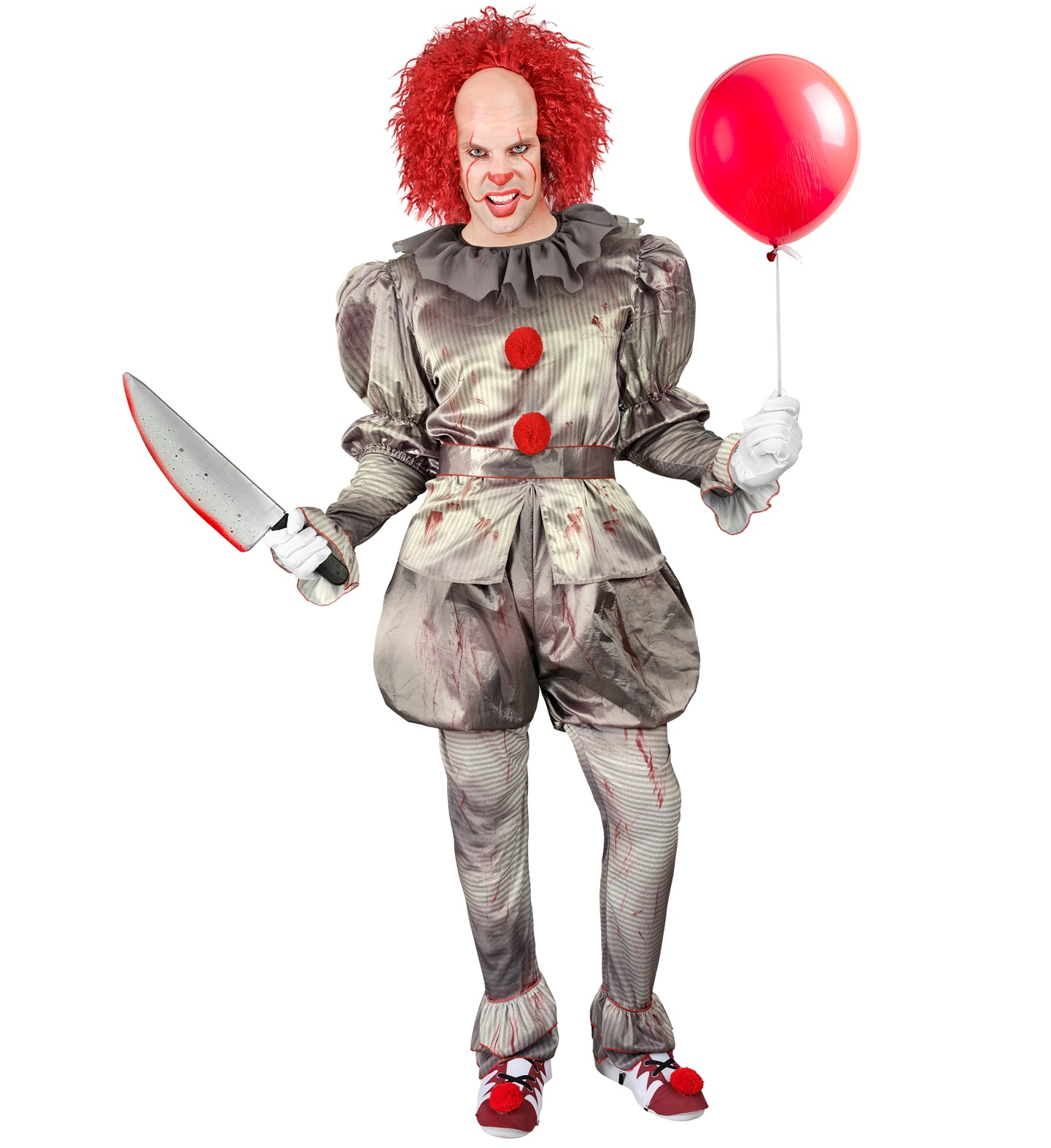 Vestito Carnevale Killer Clown Travestimento Costume Halloween Adulto - 1647