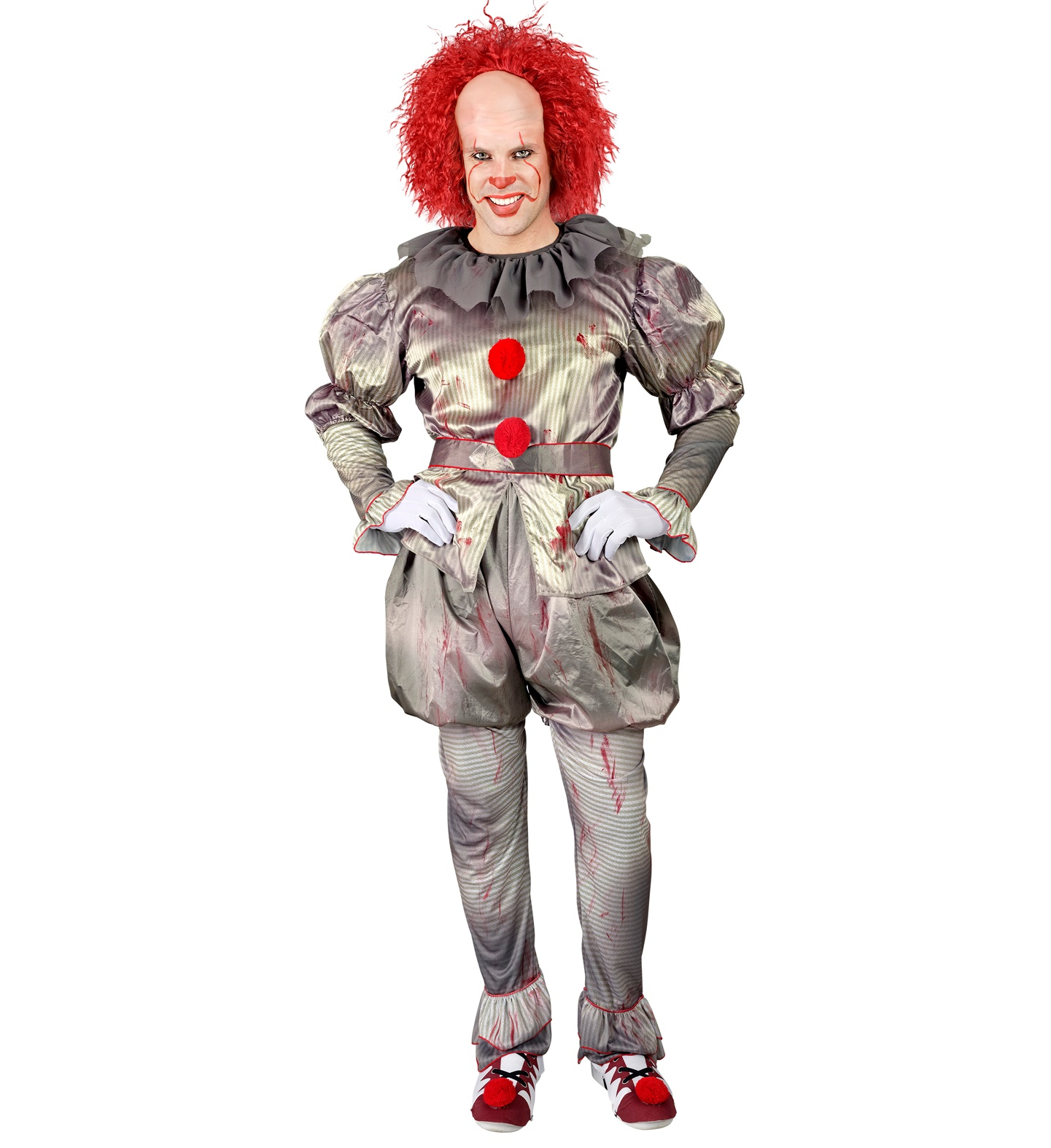Vestito Carnevale Killer Clown Travestimento Costume Halloween Adulto - 1647