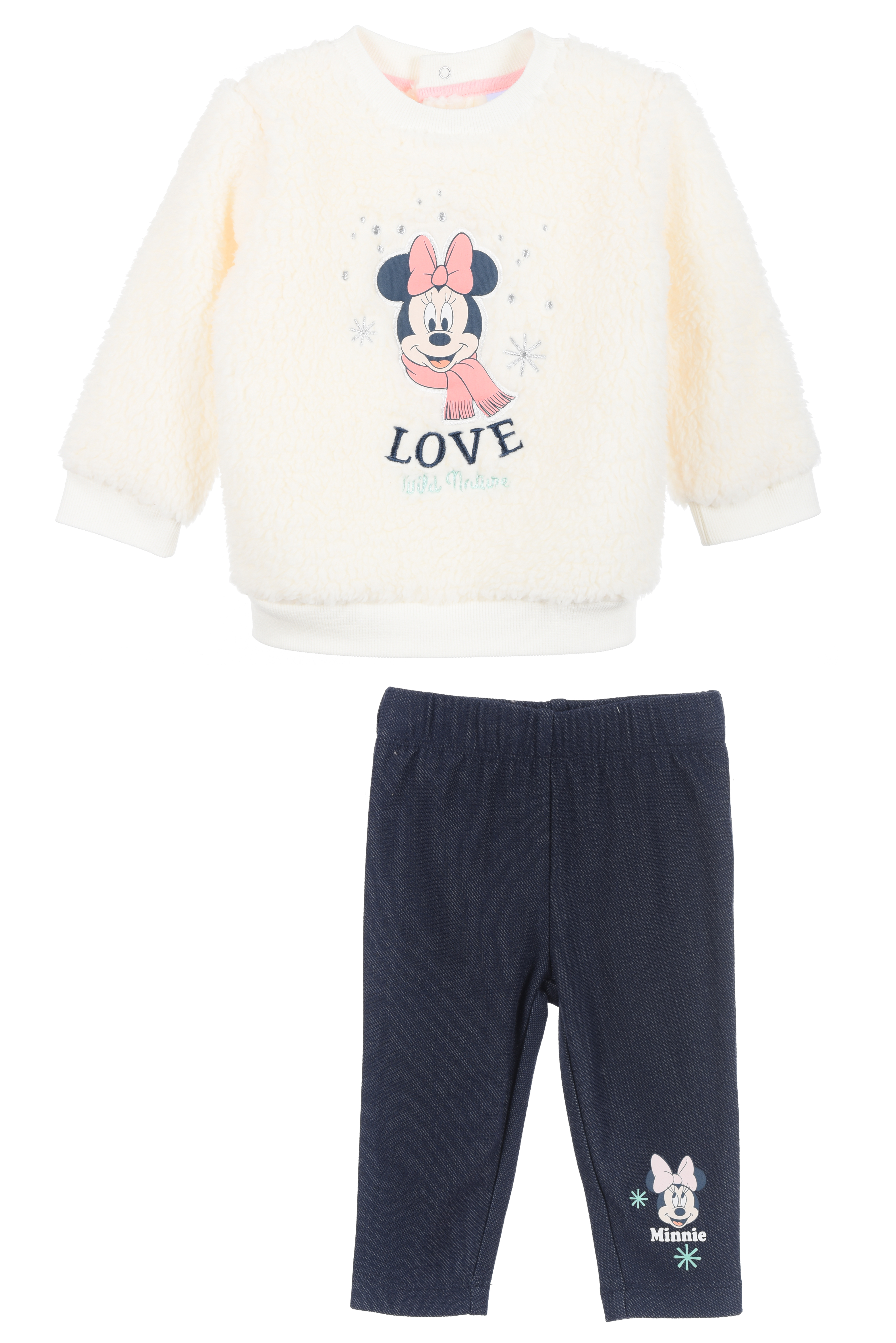 Completo Felpa con Leggings Minni Neonata Sun City 6/24 Mesi - Xh0044bianco
