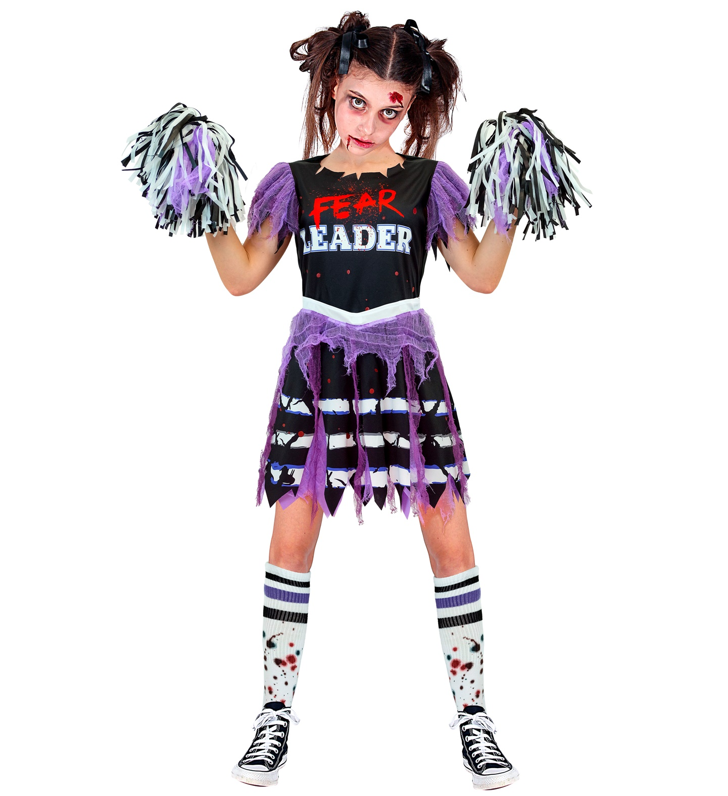 Vestito Carnevale Cheerleader Zombie Travestimento Costume per Halloween da Bambino - 3035