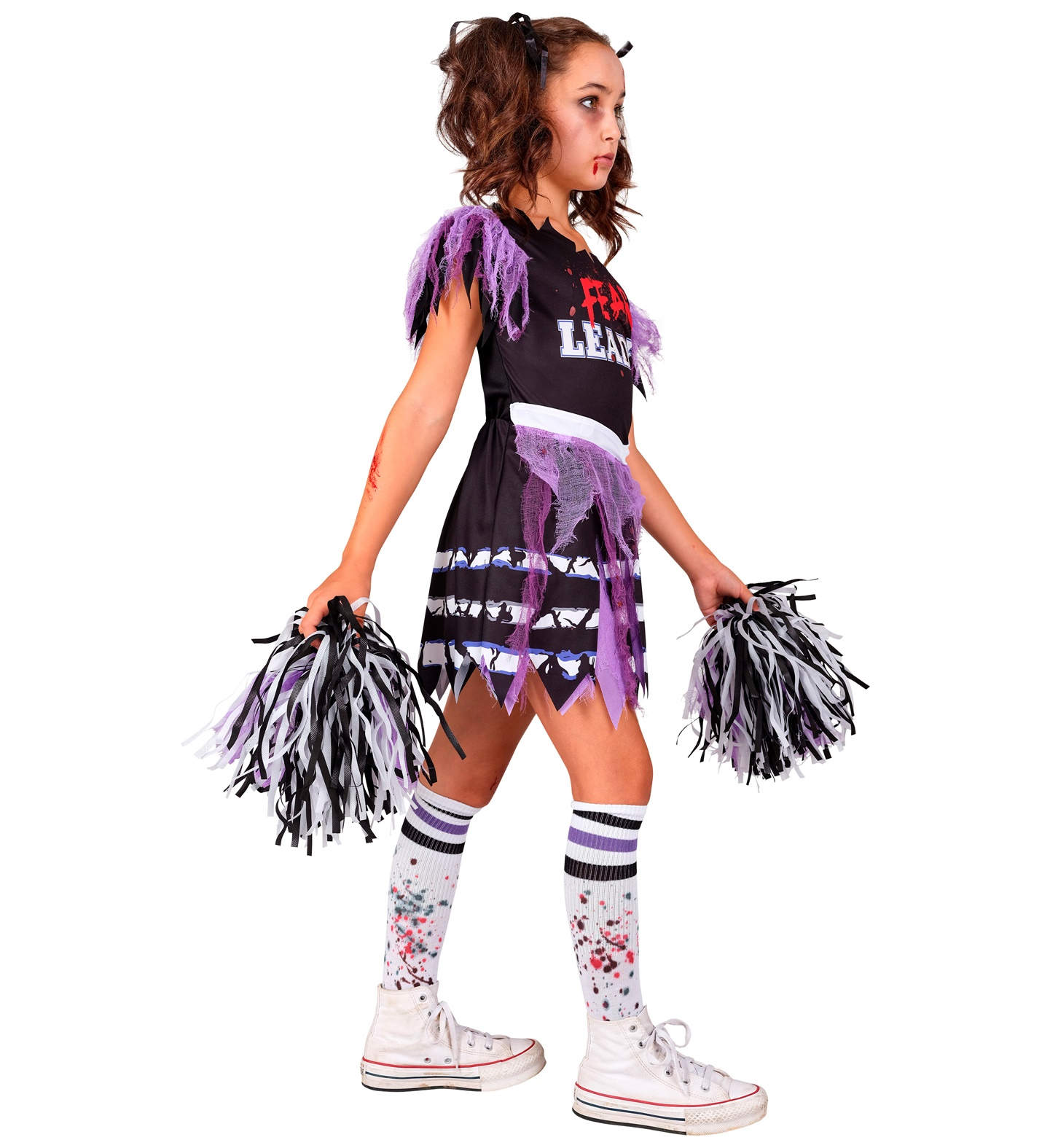 Vestito Carnevale Cheerleader Zombie Travestimento Costume per Halloween da Bambino - 3035