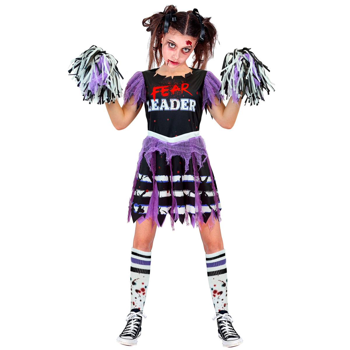 Vestito Carnevale Cheerleader Zombie Travestimento Costume per Halloween da Bambino - 3035