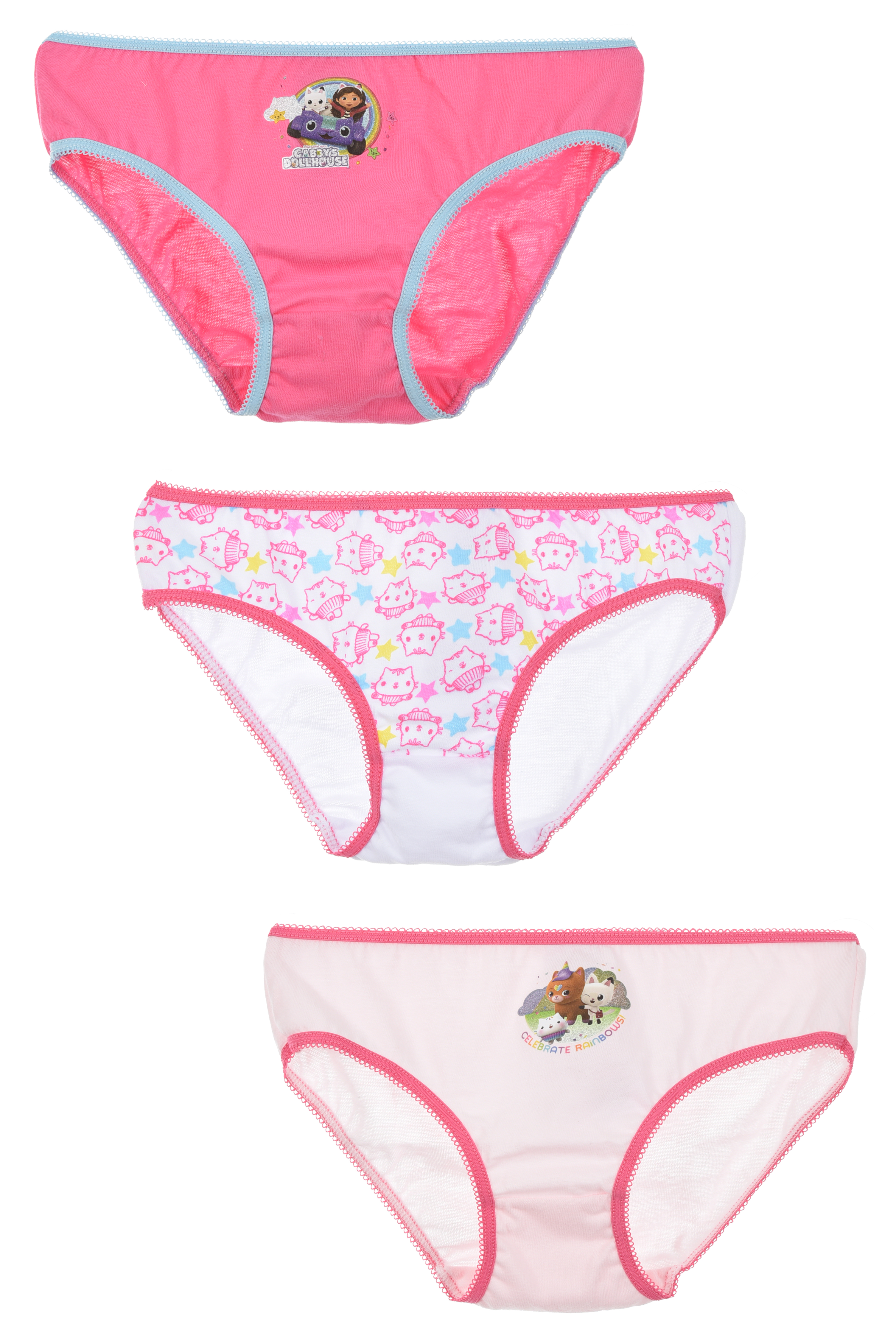 Mutandine Set 3 Pezzi Gabby's Dollhouse Slip in Cotone in Scatola 3/8 Anni - Xh30024