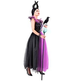 Vestito Carnevale Malefica Travestimento Costume Halloween Adulto - 7024