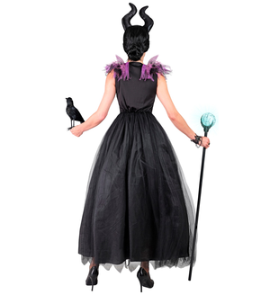 Vestito Carnevale Malefica Travestimento Costume Halloween Adulto - 7024