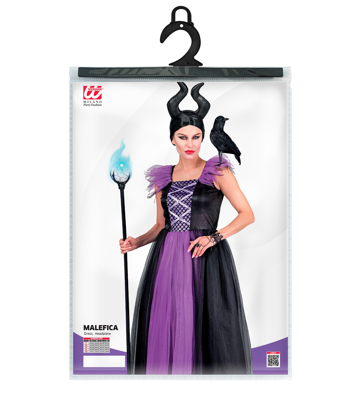 Vestito Carnevale Malefica Travestimento Costume Halloween Adulto - 7024