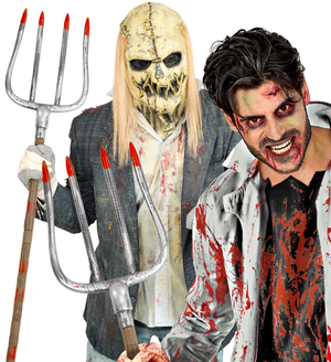 Forcone Insanguinato Abbattibile 155 CM Accessori Diavolo per Abito Vestito Travestimento Carnevale Halloween