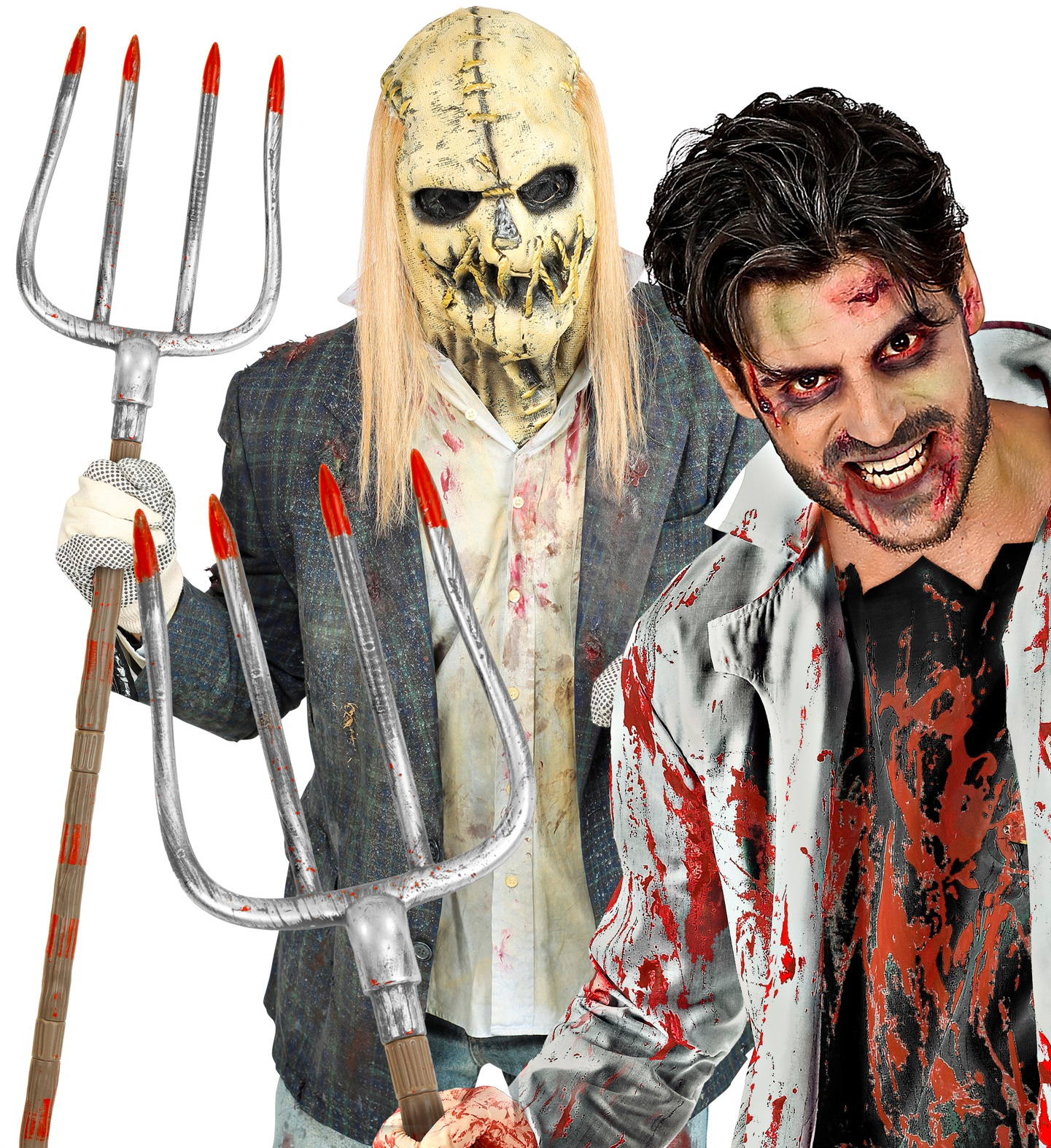 Forcone Insanguinato Abbattibile 155 CM Accessori Diavolo per Abito Vestito Travestimento Carnevale Halloween