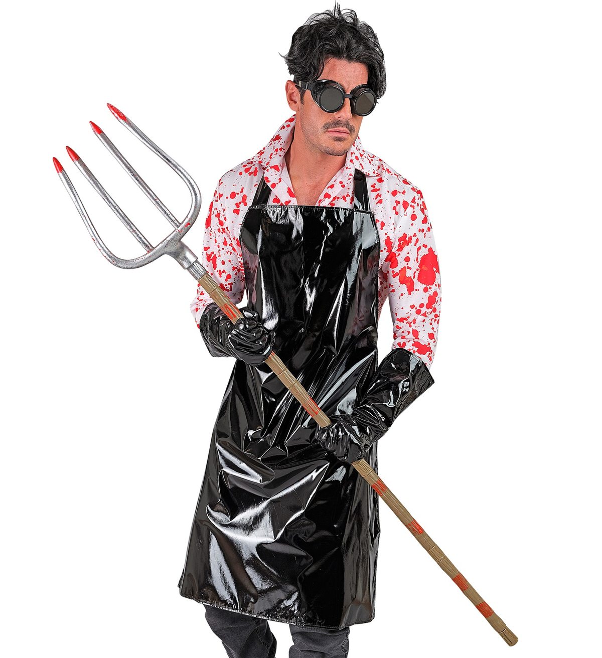 Forcone Insanguinato Abbattibile 155 CM Accessori Diavolo per Abito Vestito Travestimento Carnevale Halloween
