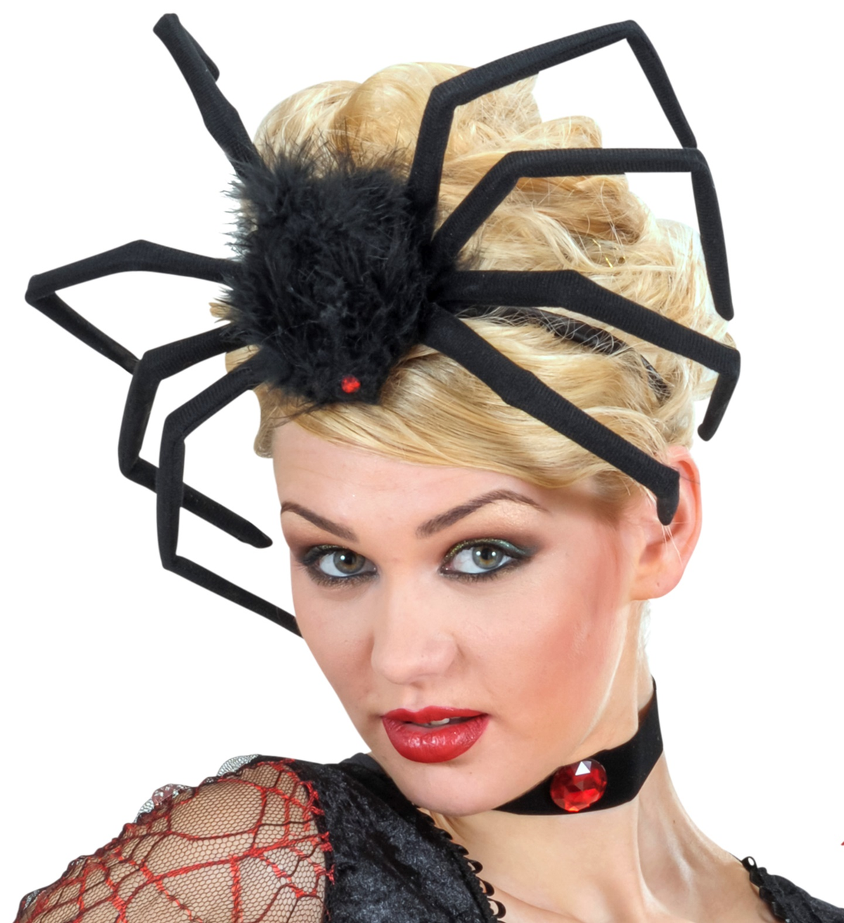 Cerchietto Copricapo Ragno Peloso Modellabile 50 CM Accessori per Abito Vestito Travestimento Carnevale Halloween - 8262x