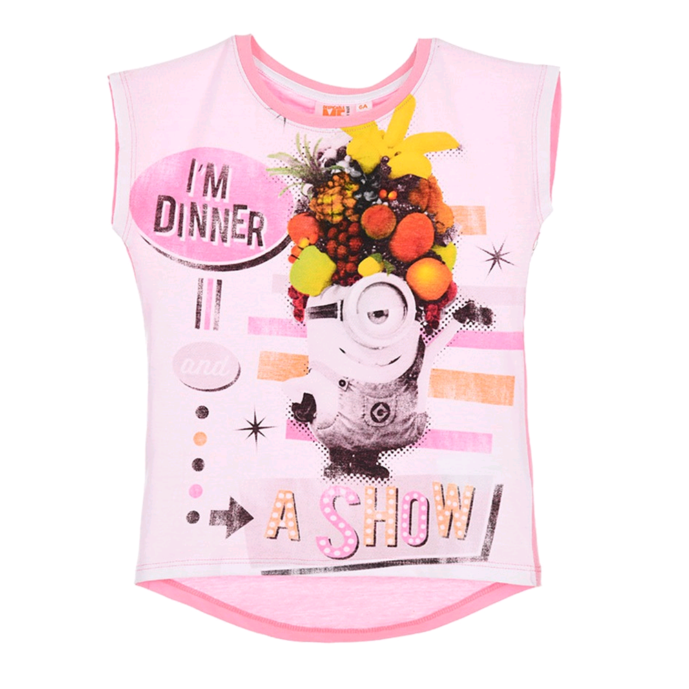 T-Shirt Maglietta Cattivissimo Me Minions Manica Corta Estiva Bambina 3/8 Anni - Ep1603rosa