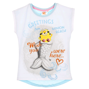 T-Shirt Maglietta Cattivissimo Me Minions Manica Corta Estiva Bambina 3/8 Anni - Ep1603turchese