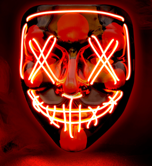 Maschera Spaventosa Purge LED Rossa Accessorio Travestimenti Halloween - 30330