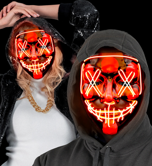 Maschera Spaventosa Purge LED Rossa Accessorio Travestimenti Halloween - 30330