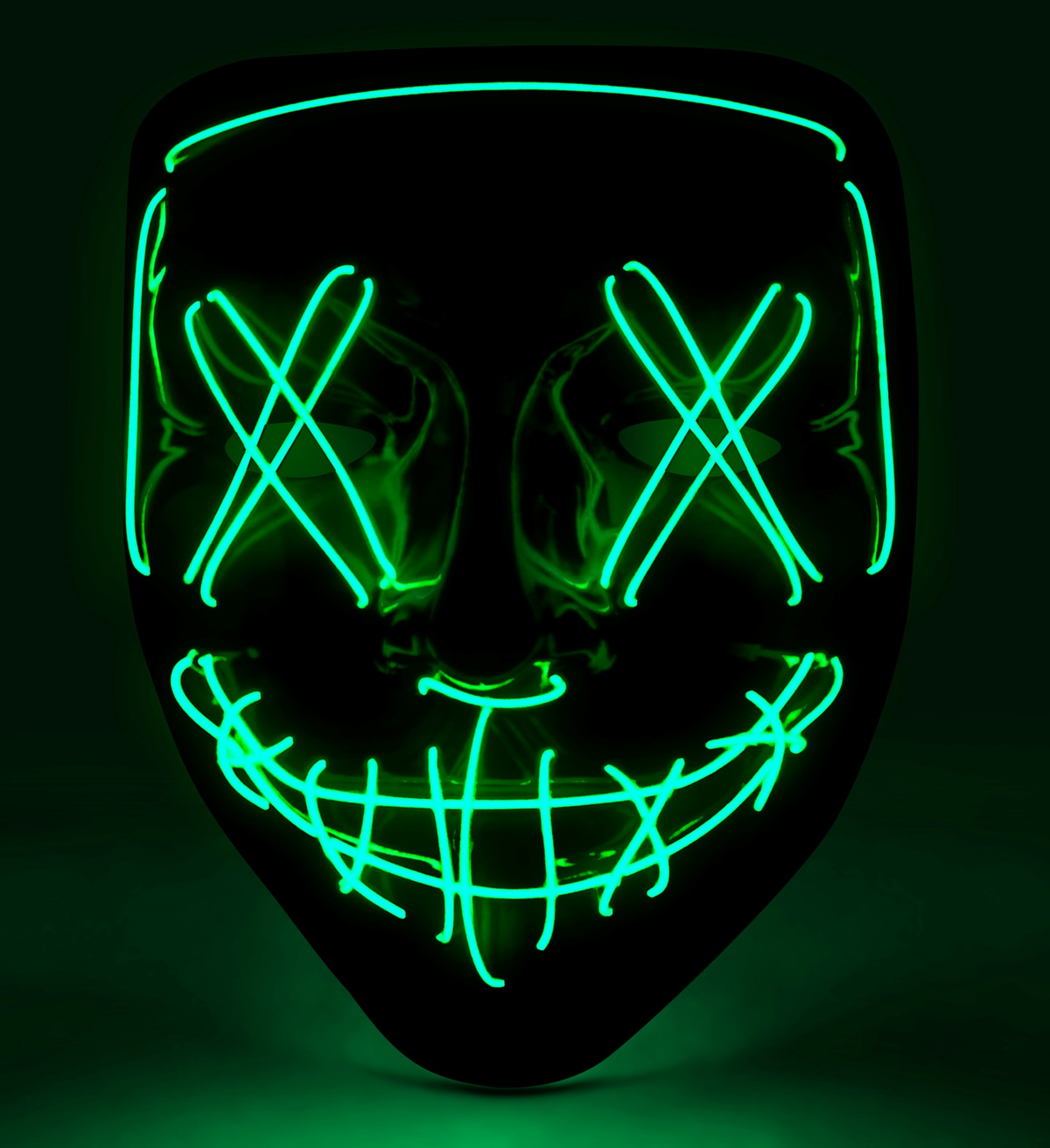 Maschera Spaventosa Purge LED Verde Accessorio Travestimenti Halloween - 30332
