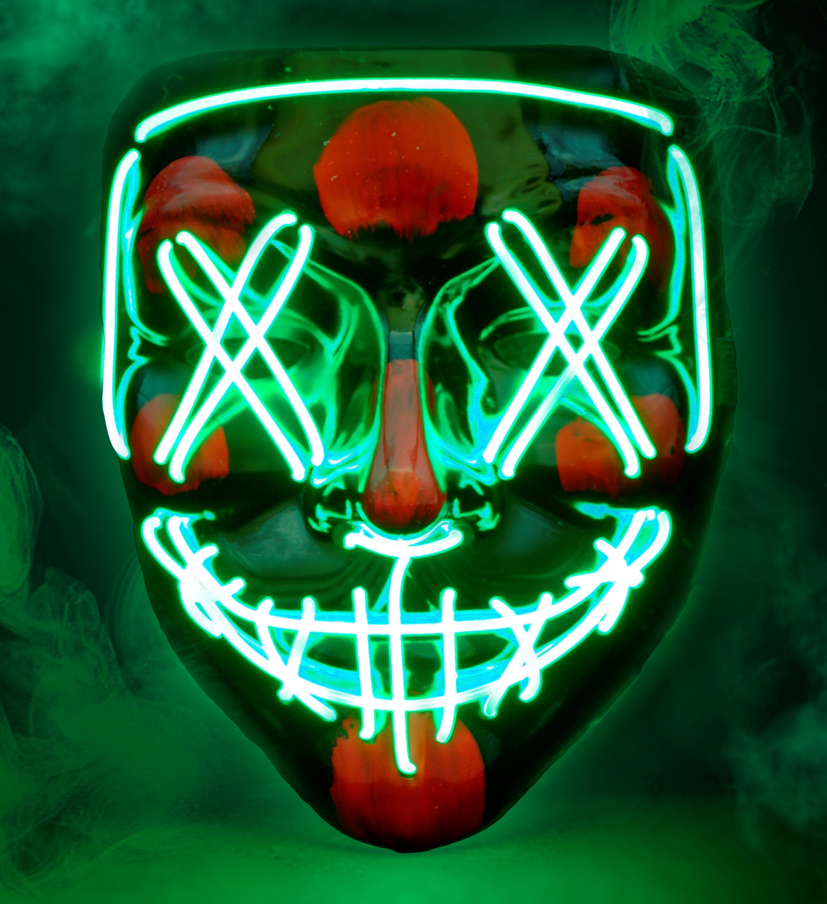 Maschera Spaventosa Purge LED Verde Accessorio Travestimenti Halloween - 30332