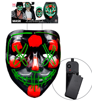 Maschera Spaventosa Purge LED Verde Accessorio Travestimenti Halloween - 30332