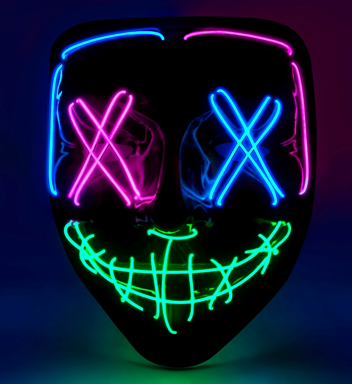 Maschera Spaventosa Purge LED Colorati Accessorio Travestimenti Halloween - 30333
