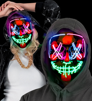 Maschera Spaventosa Purge LED Colorati Accessorio Travestimenti Halloween - 30333
