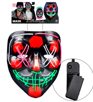 Maschera Spaventosa Purge LED Colorati Accessorio Travestimenti Halloween - 30333