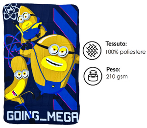 Plaid in Pile Minions Cattivissimo Me Coperta in Morbido Poliestere 100 X 150 CM 210 Gsm - Dm4-1445