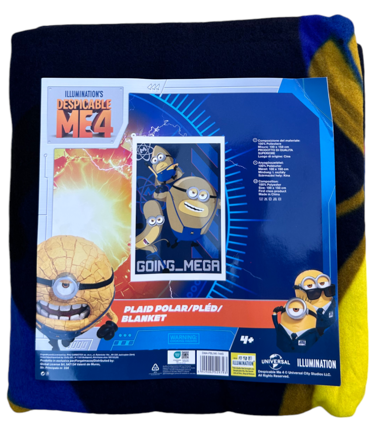 Plaid in Pile Minions Cattivissimo Me Coperta in Morbido Poliestere 100 X 150 CM 210 Gsm - Dm4-1445