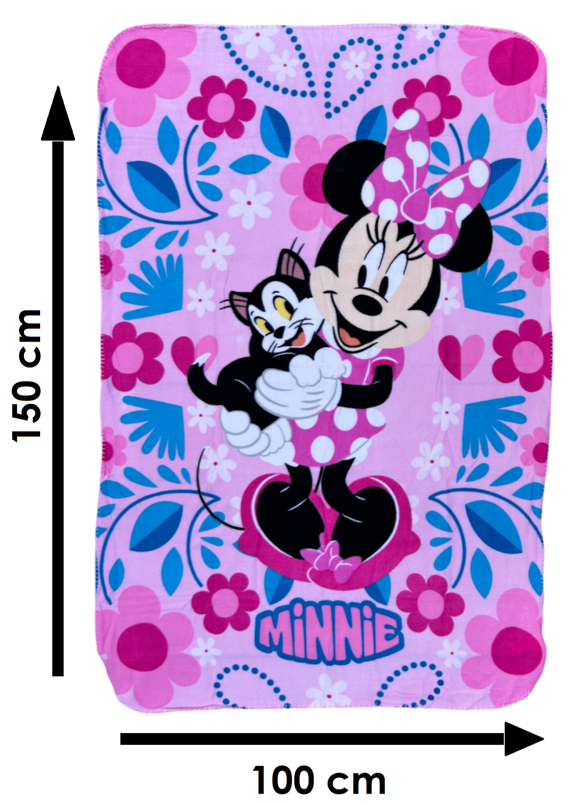 Plaid in Pile Minnie Figaro DISNEY Coperta in Morbido Poliestere 100 X 150 CM 210 Gsm - Min-1430