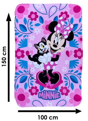 Plaid in Pile Minnie Figaro DISNEY Coperta in Morbido Poliestere 100 X 150 CM 210 Gsm - Min-1430
