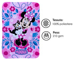 Plaid in Pile Minnie Figaro DISNEY Coperta in Morbido Poliestere 100 X 150 CM 210 Gsm - Min-1430