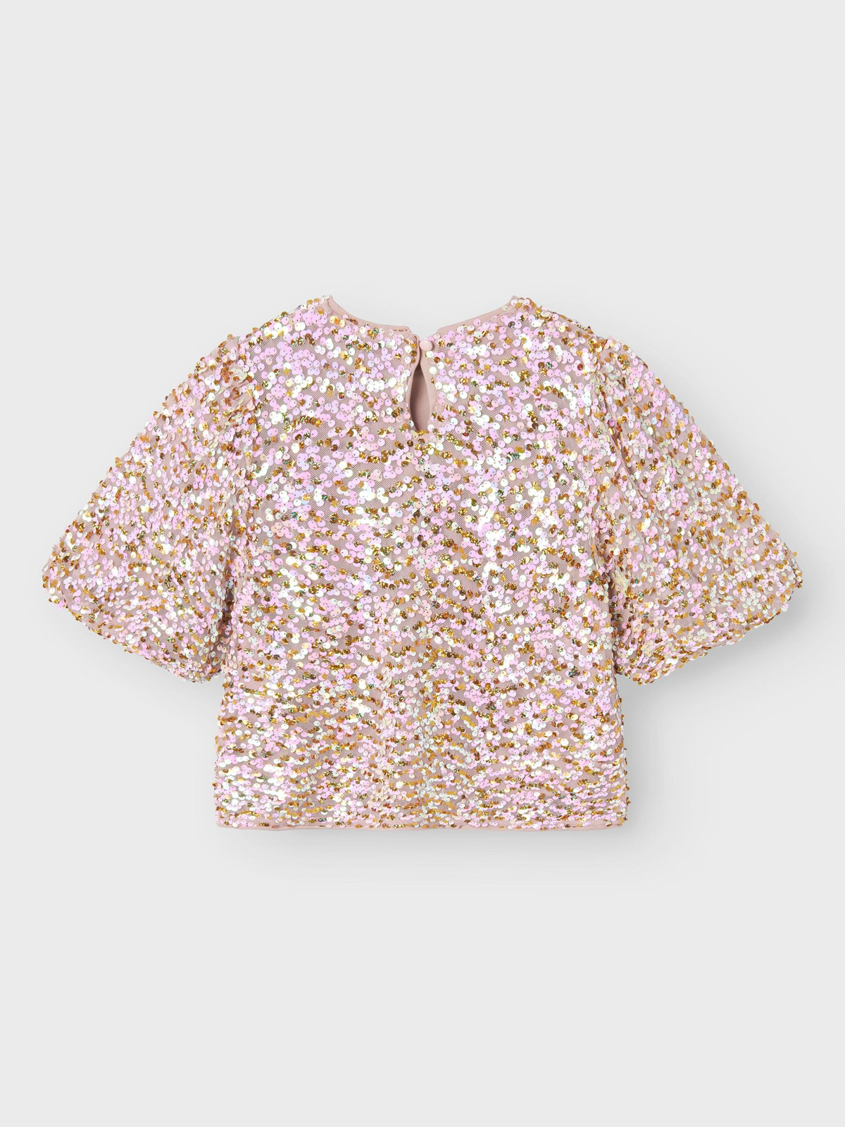 T-Shirt Manica a Palloncino Maglia Paillettata Bambina - 13235305