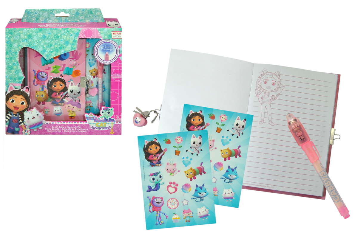 Diario Segreto con Lucchetto Gabby's Dollhouse + Accessori in Confezione Regalo - Gd00038