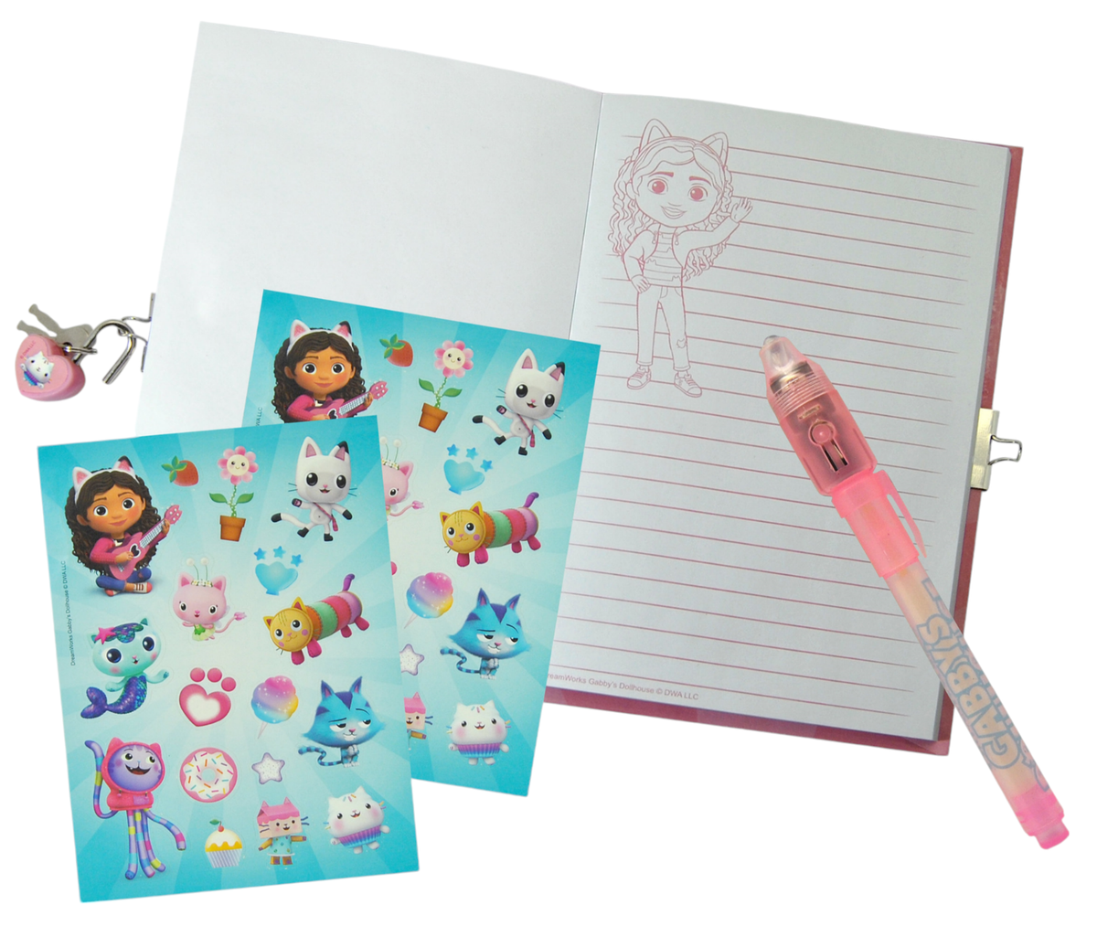 Diario Segreto con Lucchetto Gabby's Dollhouse + Accessori in Confezione Regalo - Gd00038