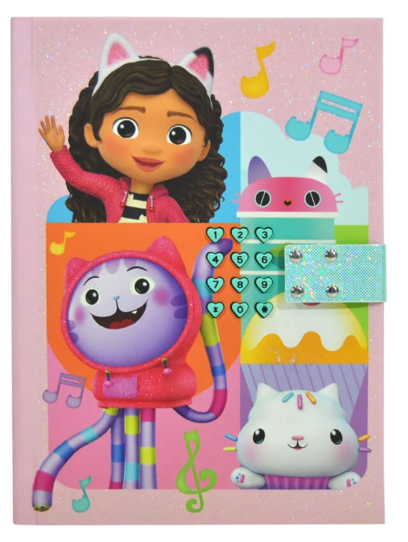 Diario Segreto Glitterato Gabby's Dollhouse con Combinazione Elettronica  - Gd00040