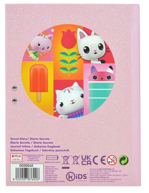 Diario Segreto Glitterato Gabby's Dollhouse con Combinazione Elettronica  - Gd00040