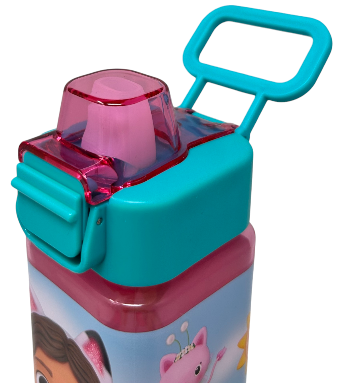 Borraccia Quadrata Gabby's Dollhouse 500 Ml in Plastica Riutilizzabile con Apertura a Scatto - Gd00073