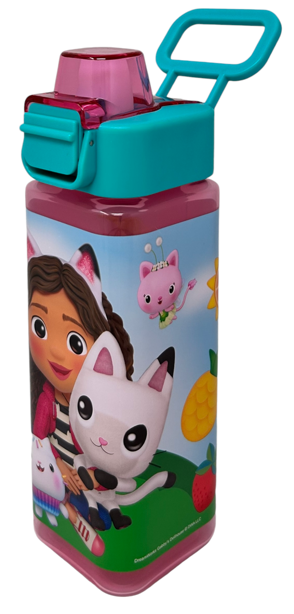 Borraccia Quadrata Gabby's Dollhouse 500 Ml in Plastica Riutilizzabile con Apertura a Scatto - Gd00073