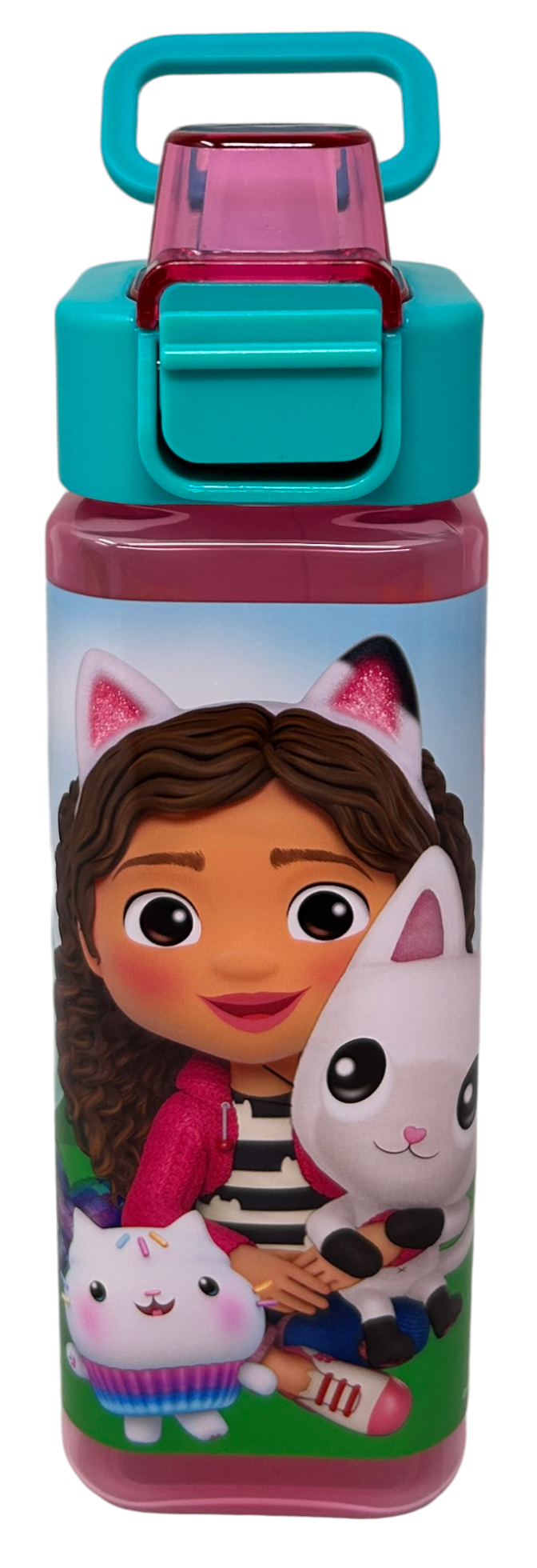 Borraccia Quadrata Gabby's Dollhouse 500 Ml in Plastica Riutilizzabile con Apertura a Scatto - Gd00073