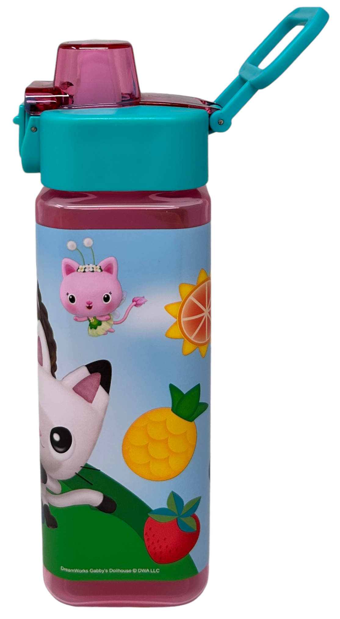Borraccia Quadrata Gabby's Dollhouse 500 Ml in Plastica Riutilizzabile con Apertura a Scatto - Gd00073