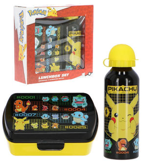 Set Borraccia in Alluminio e Portamerenda Pikachu Pokémon in Confezione - Pk00035